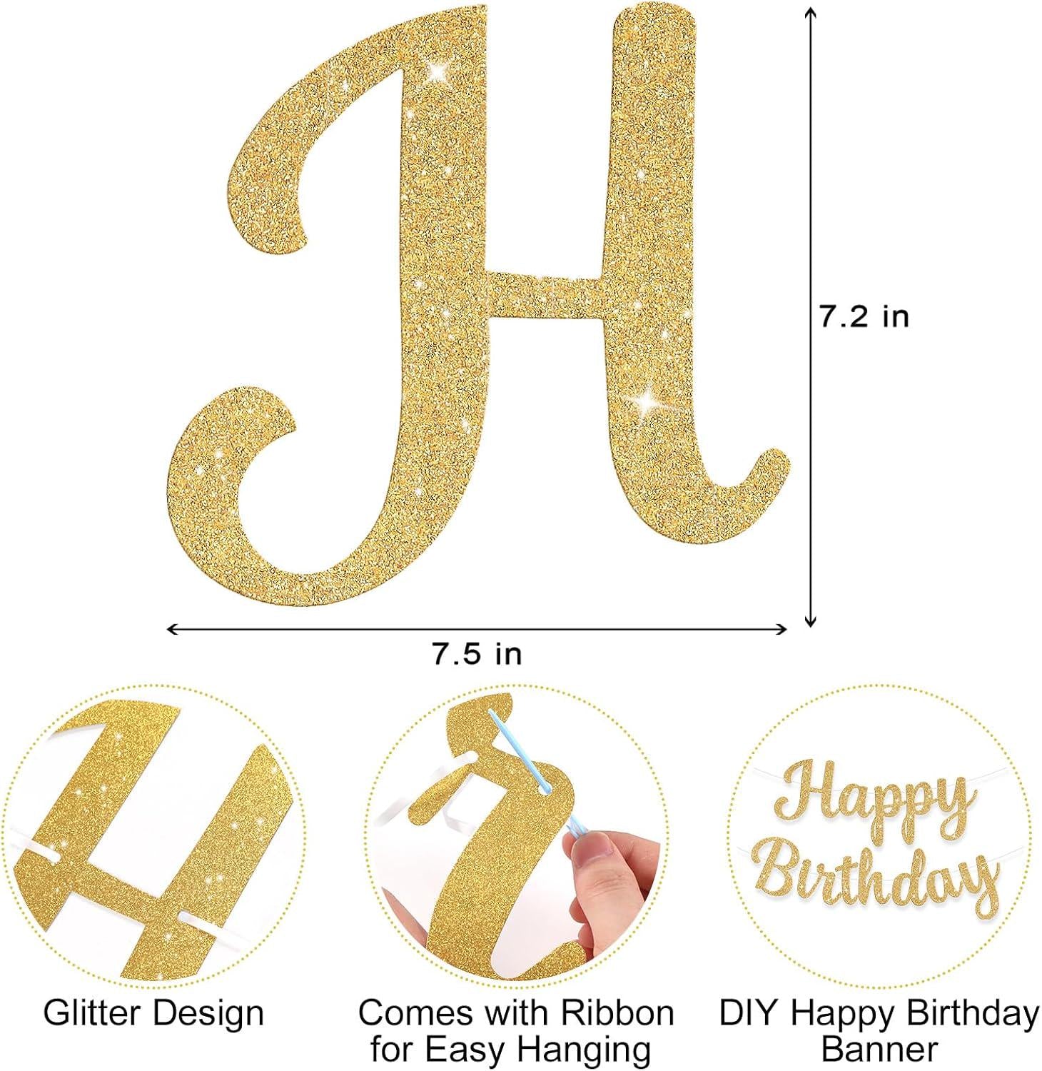 DIY Glitter Happy Birthday Banner, Cardstock Letters, Party Decor (DIY)