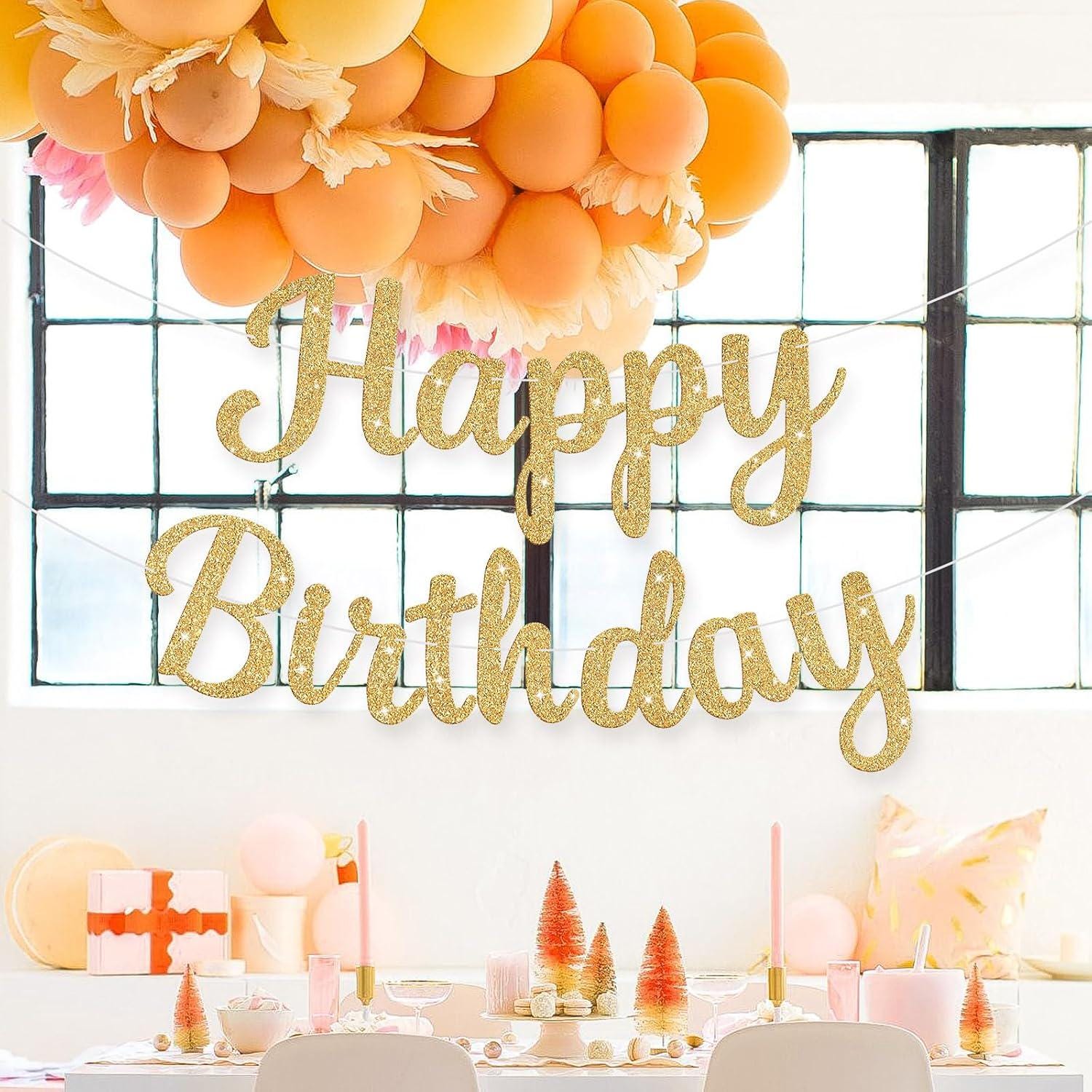 DIY Glitter Happy Birthday Banner, Cardstock Letters, Party Decor (DIY)