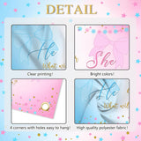 Gender Reveal Banner, Coquette Bow Backdrop, Blue Pink Party Decor (6x3.6FT)