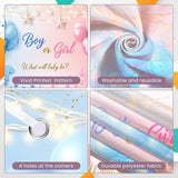 Boy or Girl Gender Reveal Backdrop, Blue Pink Baby Banner (70.8x43.3 Inch)