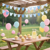 Blue Baby Gender Reveal Banner, Bodysuit Garland, Buffalo Plaid (118 Inch)