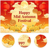 Mid Autumn Festival Backdrop, 7x5FT Moon Lantern Photography Background (Vinyl)