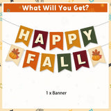Happy Fall Pumpkin Garland, Autumn Leaves Banner, Thanksgiving Party Decor
