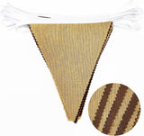 46FT Brown Burlap Banner, Rustic Triangle Pennant Garland, Boho Wedding Birthday Decor