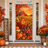 Rustic Fall Door Banner, Pumpkin Harvest Porch Decor (71x35 Inch)