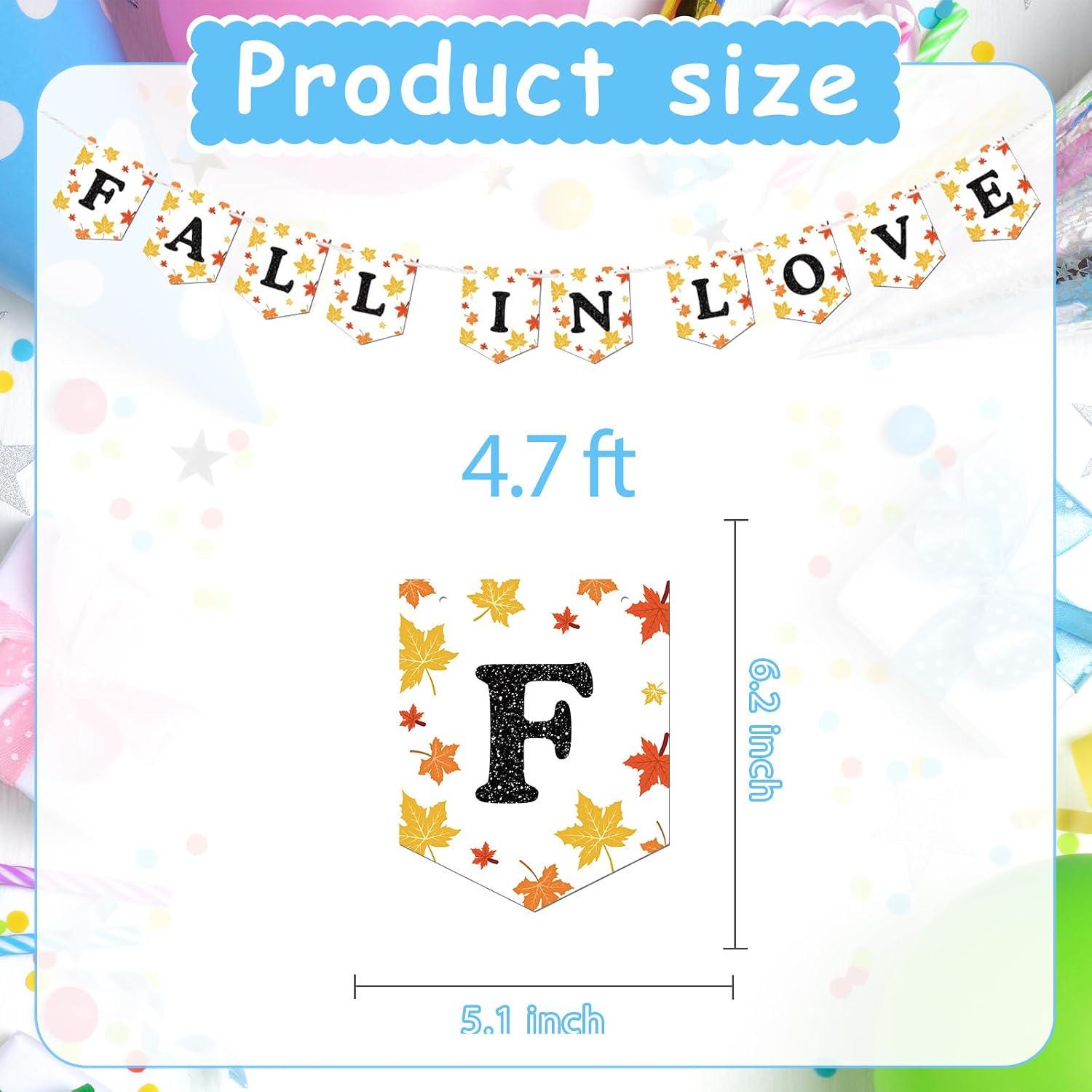 Fall in Love Banner, Autumn Maple Leaf Garland, Thanksgiving Party Decoration