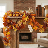 2 Pack Fall Maple Leaf Garland, 5.9FT Autumn Vine, Thanksgiving Wedding Decor