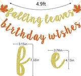 Glitter Fall Birthday Banner, Autumn Leaf Garland, Pre-Strung Party Decor