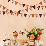 Fall Maple Leaf Burlap Banner, Autumn Triangle Flag Bunting, Rustic Party Garland