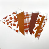 Fall Maple Leaf Burlap Banner, Autumn Triangle Flag Bunting, Rustic Party Garland