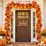 2-Pack Fall Maple Leaf Garland, 5.9FT Orange Autumn Vine, Thanksgiving Christmas Mantel Decor