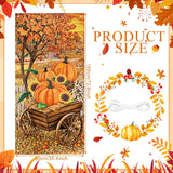 Large Fall Door Banner, Pumpkin Maple Leaf Harvest Photo Backdrop (70x35 inches)