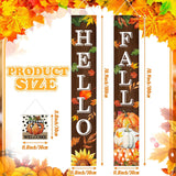 3pc Fall Welcome Door Banner Set, Pumpkin Maple Leaf Hanging Decor (Outdoor)