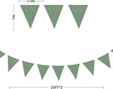 Sage Green Burlap Pennant Banner, Jungle Safari Party Decor (46FT)