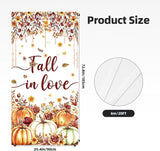 Fall in Love Door Banner, Rustic Pumpkin Floral Wedding Backdrop (90x180cm)