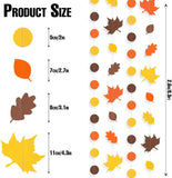 Fall Leaf Garland Set, Maple Leaves & Polka Dot Banners (9.8ft)