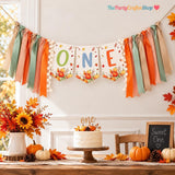 Pumpkin 1st Birthday Banner, Fall Harvest Tassel Garland, Pre-Assembled Decor (80 Inch)