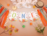 Pumpkin 1st Birthday Banner, Fall Harvest Tassel Garland, Pre-Assembled Decor (80 Inch)