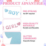Boy or Girl Gender Reveal Banner, Glitter Hearts, Baby Shower Backdrop (118 inches)
