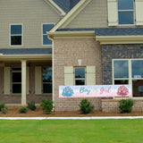 Boy or Girl Gender Reveal Banner, Baby Shower Backdrop, Lawn Party Decor (9.8x1.6FT)