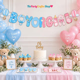 Pink Blue Gender Reveal Banner, Baby Shower Photo Backdrop (Boy or Girl)