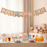 Rustic Neutral Gender Reveal Banner, Baby Shower Photo Backdrop (9.84ft)