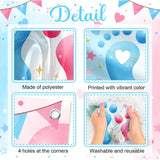 Gender Reveal Backdrop, Blue Pink Footprint Banner, Baby Shower Decor (6x3.6FT)
