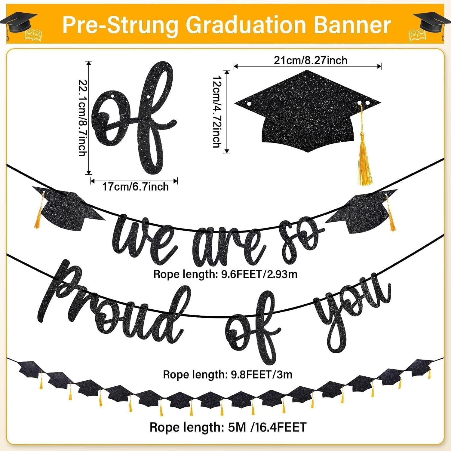 2026 Graduation Banner Set, Pre-Strung Tassel Decor, Class of 2026 Party Supplies