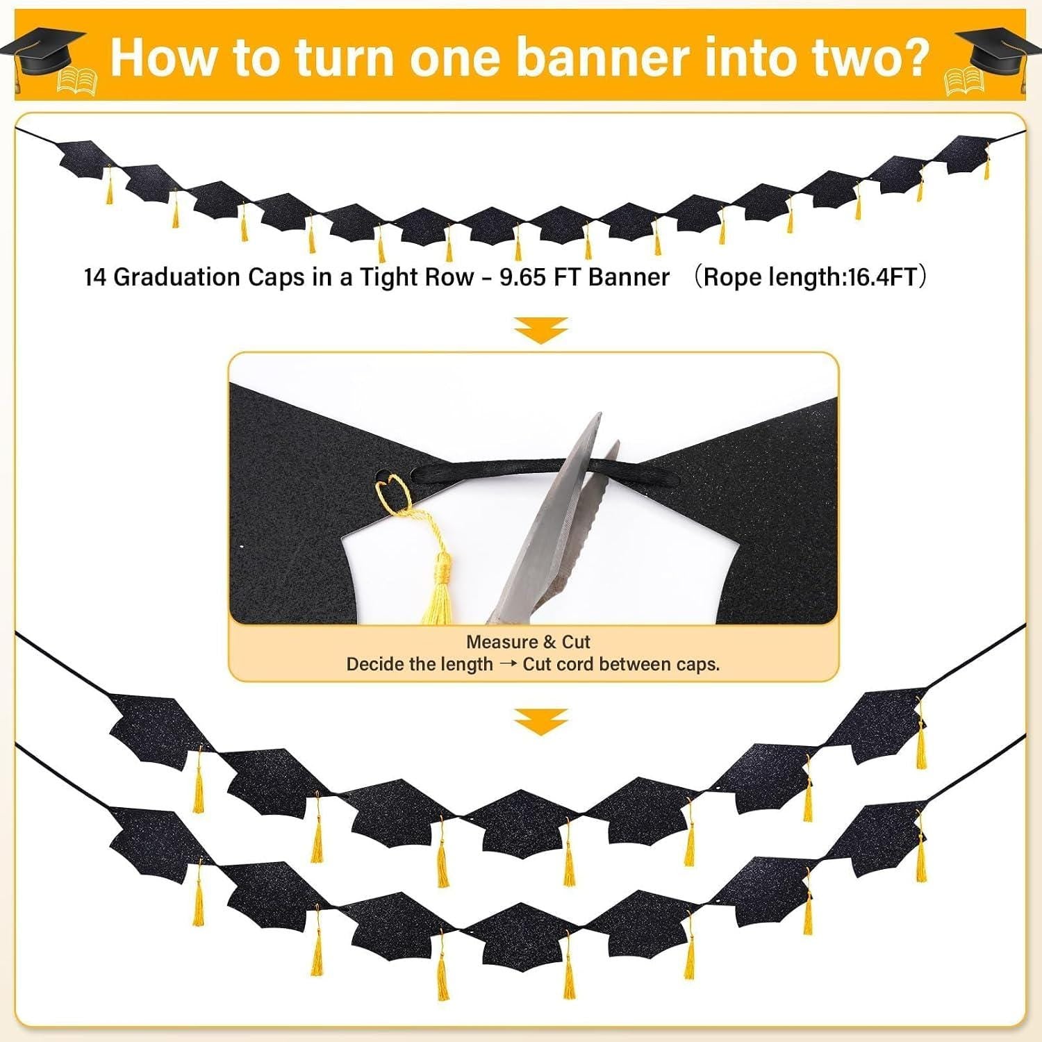2026 Graduation Banner Set, Pre-Strung Tassel Decor, Class of 2026 Party Supplies