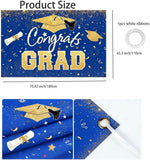 Blue Gold Graduation Banner, Class of 2026 Party Backdrop (70.87x43.3 Inch)