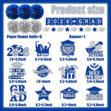 Class of 2026 Graduation Decorations, Blue Silver Banner, Swirls, Lanterns (Party Set)