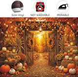 10x8FT Rustic Barn Door Fall Backdrop, Harvest Photography Prop (Vinyl)