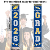 Class of 2026 Graduation Banner, Blue Porch Sign, Indoor Outdoor Party Decor