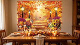 7x5FT Fall Forest Backdrop, Golden Harvest Garden Path Photography Background (Digital Print)
