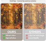 10x8FT Fall Forest Backdrop, Autumn Woodland Pumpkin Maple Leaf Photography Background (Vinyl Cloth)