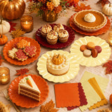 48pc Fall Paper Plates & Napkins Set, Autumn Harvest Tableware (7 Inch)
