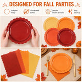 96pc Fall Gradient Plates & Napkins Set, Autumn Party Tableware (Serves 48)