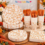 175pc Fall Floral Tableware Set, Japanese Bird Fruit Plates, Thanksgiving Party Decor