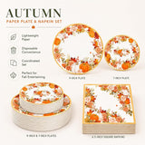 Watercolor Pumpkin Fall Tableware Set, 150pc Thanksgiving Party Supplies (50 Guests)