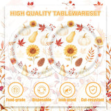 40pc Fall Floral Paper Plates & Napkins, Watercolor Sunflower Party Set