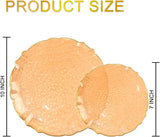 40pc Orange Hammered Plastic Plates, Gold Rim, Scalloped Edges (10 & 7 Inch)
