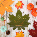 40pc Fall Maple Leaf Paper Plates, Gold Foil Autumn Tableware (8.5 Inch)