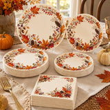Watercolor Maple Leaf Thanksgiving Tableware Set, 150pc Fall Party Supplies