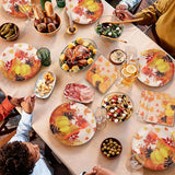 120pc Fall Tableware Set, Pumpkin Maple Leaf Plates, Napkins, Cups, Cutlery (Serves 20)
