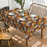 Fall Tablecloth, Autumn Maple Leaf Pumpkin Floral, Washable Polyester (60x84 Inch)