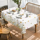 Floral Autumn Tablecloth, 52x70 Inch Polyester, Washable Party Decor