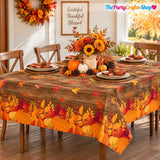 100FT Fall Tablecloth Roll, Pumpkin Maple Leaf Autumn Decor (54 Inch)