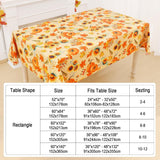 Thanksgiving Tablecloth, 60x84 Inch, Flannel Backed Vinyl, Autumn Harvest Decor