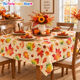 3pc Fall Maple Leaf Tablecloths, 54x108 Inch Disposable Rectangle Covers (Thanksgiving Party Decor)
