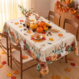 Fall Harvest Vinyl Tablecloth, Pumpkin Corn Design, Waterproof Dining Cover (60x84 Inch)
